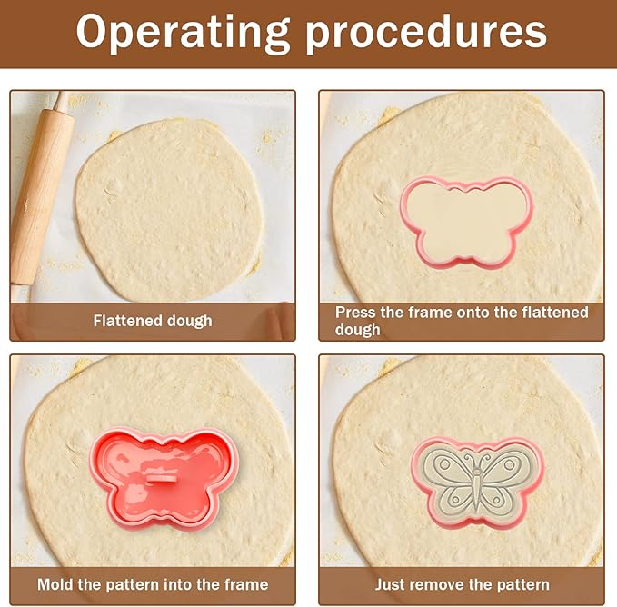 10 Pcs Cookie Cutters Set Cookie Stamps 3D Cookie Stamps for Biscuit Snacks Fondant Cheese Baking Molds for Rabbit Egg Butterfly Church Chick