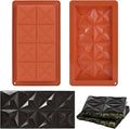 2 Pcs Chocolate Molds Silicone, Deep Chocolate Bar Mold, Non-Stick Food Grade Chocolate Mold for Dubai Chocolate Bar Pistachio, Candy and Chocolate Making - Four-Star Shape