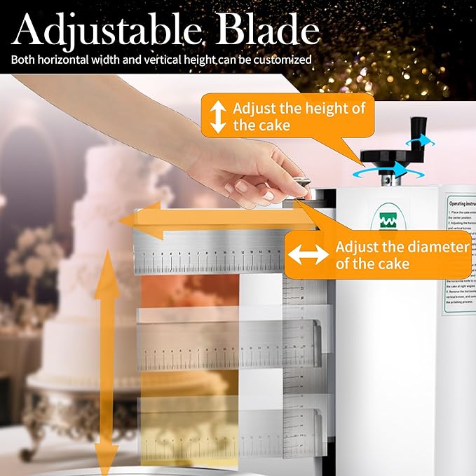 Cake Decorating Machine 4-12 Inch Cake Icing Frosting Smoother Decorating Low Noise 60-320 RPM 304 Stainless Steel Scraping for Stable Fast 110V Automatic for Butter Cream, 43LB