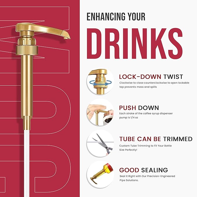 Jimoco Barista Bundle – Jimoco® Syrup Pump + Torani® Cherry Syrup, 25.4 oz