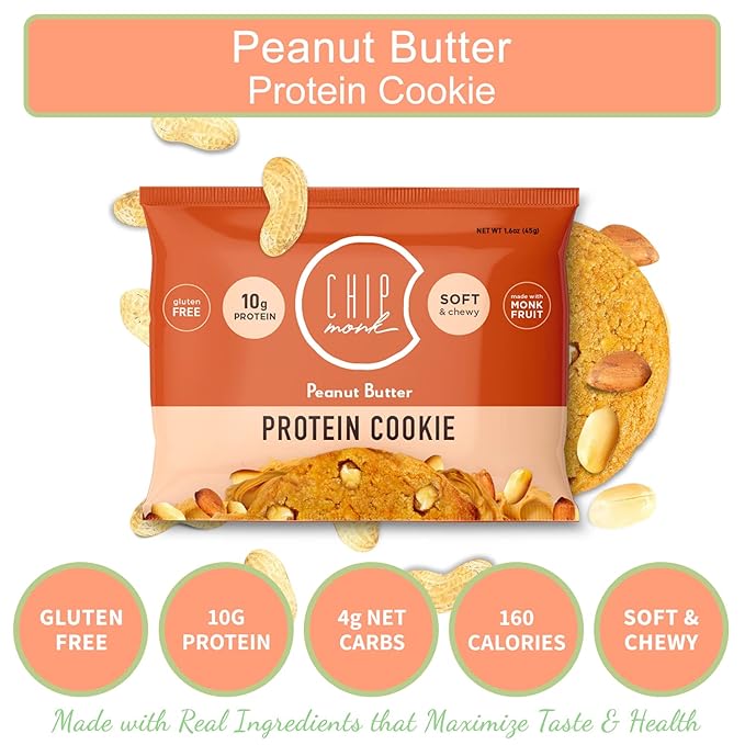 ChipMonk Baking, Variety Pack High Protein Cookies - Low Carb Diet Friendly Gym Snacks, Meal Replacement Cookie, Gluten-Free, Healthy Low Sugar Sweet Snack - Balanced Nutrition Baked Desserts for Energy