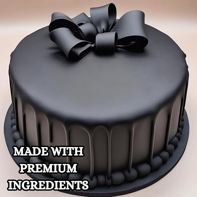 Confect Black Fondant for Cake Decorating – Premium Confect Fondant for Cakes, Cupcakes & Cookies | Vegan, Gluten-Free, Nut-Free, Palm Oil-Free – 8.8 Oz
