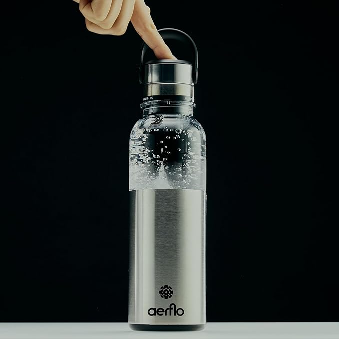 Portable Soda Maker - Sparkling Water Maker with 17 oz Bottle | On-Bottle Carbonator | Stainless Steel & Tritan | Refillable CO2 Capsules