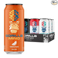 Gorilla Mind Energy Drink | Unmatched Energy · Amplified Focus | N-Acetyl-L-Tyrosine, Alpha-GPC, 200mg Caffeine, Uridine, Saffron | 0 Sugar Or Artificial Colors | 16oz | 12-Pack (Variety Pack #2)