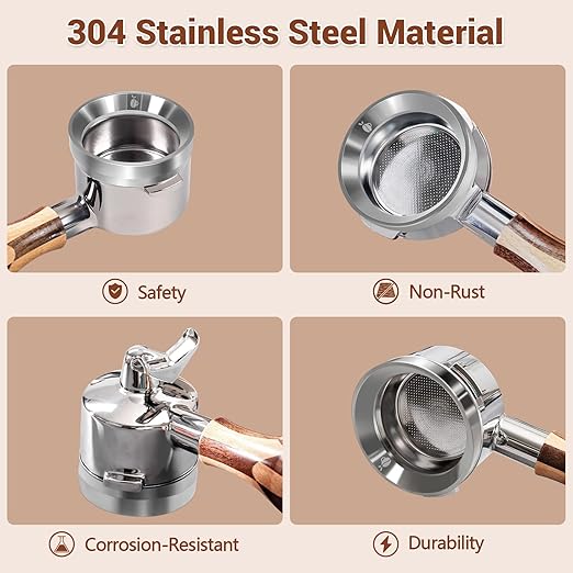 54mm Espresso Dosing Funnel, 304 Stainless Steel Coffee Dosing Ring, Portafilter Funnel with 6 Magnetic, Barista Tools Compatible with Breville 54mm Portafilter