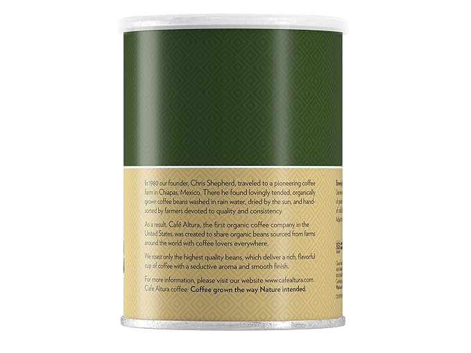Café Altura, Regular Roast, Medium Roast, Organic, Ground Coffee, 12 oz. Can
