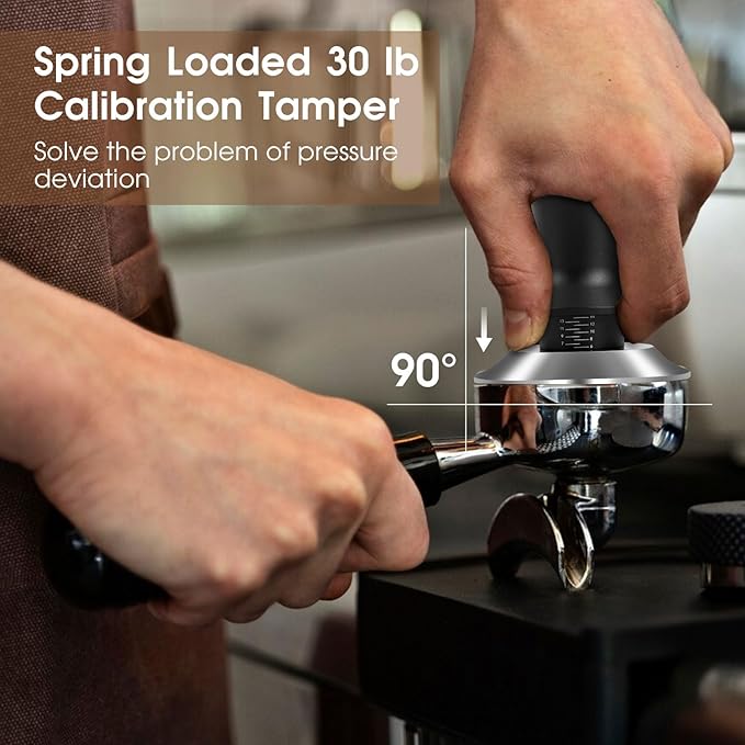 51mm Espresso Accessories Kit, Espresso Distribution Tool, Spring Loaded Calibrated Tamper and Dosing Funnel Set, Coffee Distributor Leveler Fits 51 mm Espresso Machines and Portafilters