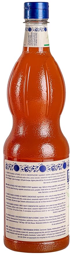 Fabbri Premium Flavoring Syrup, Mango Alphonso, New Enhanced Flavor, All Natural, Made in Italy, 33.8 Ounce (1 Liter)