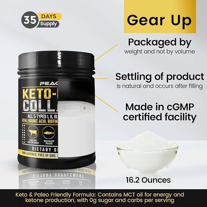 Multi Collagen Protein Powder 16.2 oz (Pack of 12) | 5 Types with Bone Broth, Hydrolyzed Peptides, Biotin & MCT Oil, Unflavored, Supports Skin, Hair, Nails, Joints & Gut Health