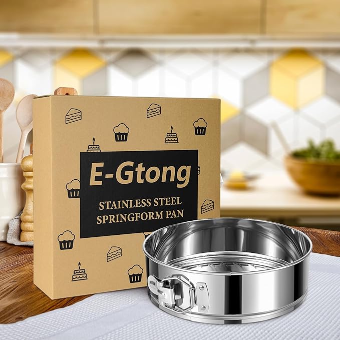9 Inch Springform Cake Pan, Stainless Steel Springform Pans, Leakproof & Nonstick Cheesecake Pan with Removable Bottom, Round Spring Form Cake Pan For Baking