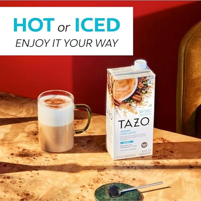 TAZO Tea Concentrate Green Tea Matcha Latte & Skinny Chai Latte 32 Fl Oz (1ea) (Variety Pack)
