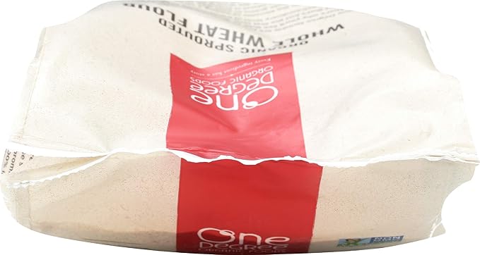 One Degree Organic Foods Sprouted Whole Wheat Flour, Certified Non-GMO & Vegan Flour for Baking, Plant Based & Organic Bread Flour (4 Pack, 80 Oz. Each)