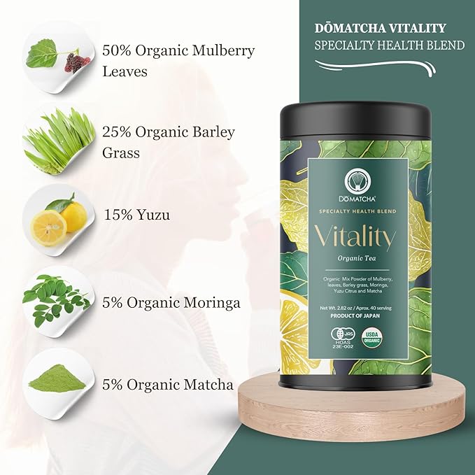 DoMatcha Vitality Blend - Green Mix 2.82 oz - Superfood Blend for Unique Smoothies - Nature's Vibrant Mix - Crafted with 100% Organic Ingredients