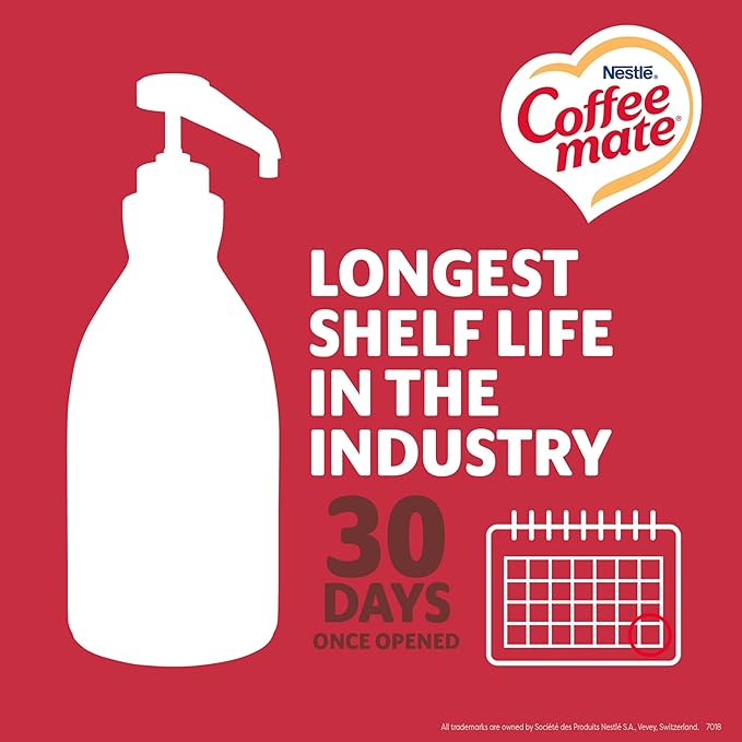 Nestle Coffee mate Coffee Creamer, Peppermint Mocha, Concentrated Liquid Pump Bottle, Non Dairy, No Refrigeration, 50.7 oz (Pack of 2)