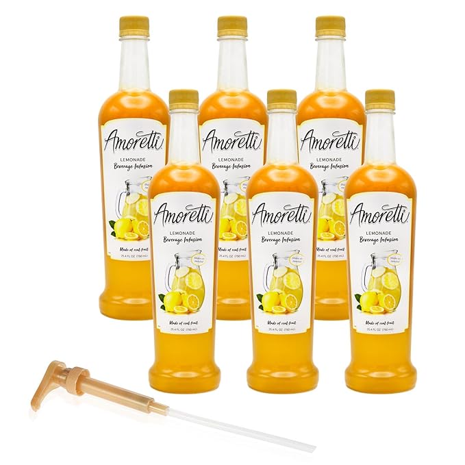 Amoretti - Lemonade Beverage Infusion - Drink Mix & Water Enhancer with Pump for Flavoring Cocktails, Waters, Teas, and other Beverages, Preservative Free