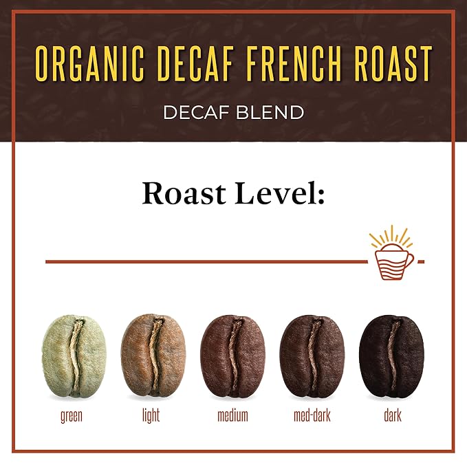 San Diego Coffee Organic French Roast DECAF, Dark Roast, Whole Bean Coffee, 16-Ounce Bags (Pack of 2) Café en grano tostado descafeinado