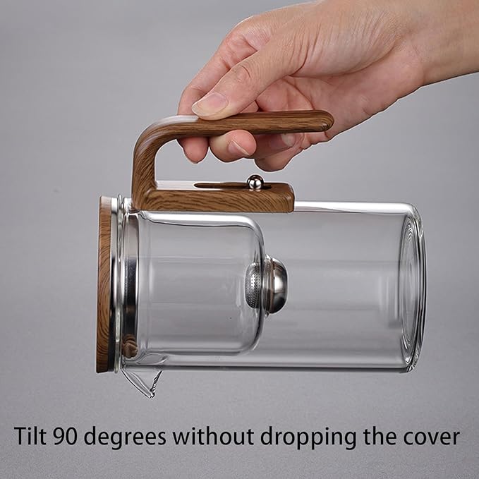 Enchanti Tea Pot, 800ML Witchcraft Magic Glass Teapot with Infuser Strainer and Lid for Loose Leaf Tea Herbal, Magnetic Water Separation Tea Maker Kettle Clear Enchantipot