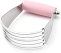 Spring Chef Medium Size Dough Blender For Baking, Stainless Steel Dough Cutter Tool, Manual Pastry Cutter Tool with Sharp & Thick Blades, Dishwasher Safe Pastry Blender for Easy Mixing - Pink Lemonade