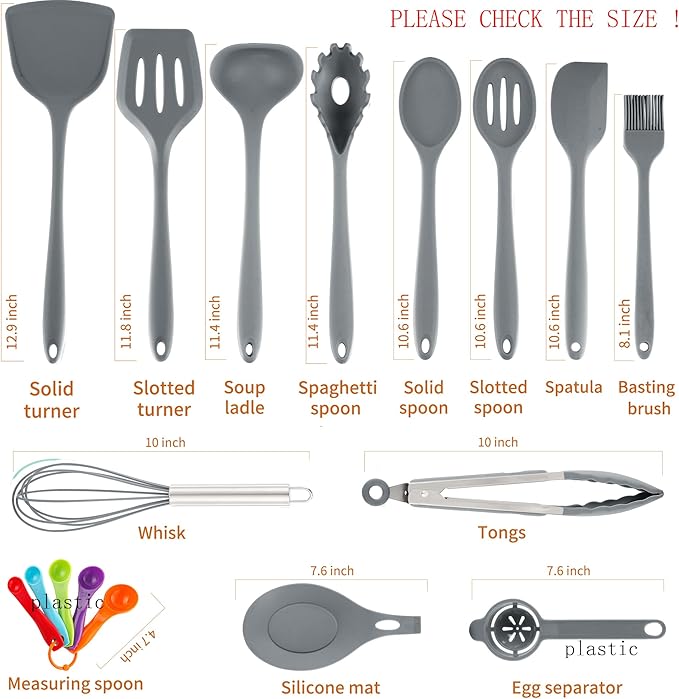 18 Pcs Cooking Utensils Set, Kitchen Utensils Set with Utensil Holder, 446°F Heat Resistant Silicone Spatula Set, Kitchen Gadgets Tools Set for Nonstick Cookware BPA FREE