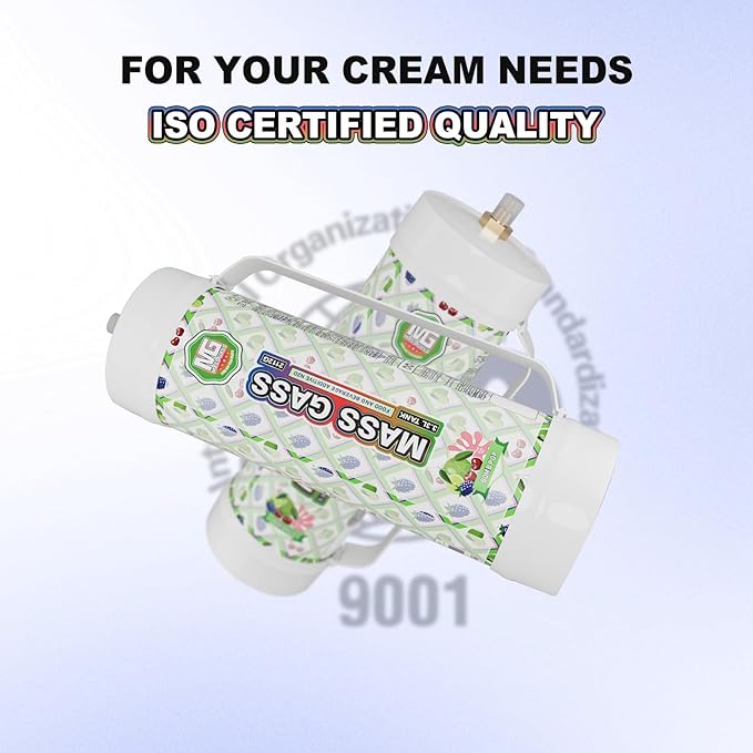 Whipped Cream Charger 3.3l Tanks,Mass Gass 2112g Whip Cream Chargers Cylinde,Food Grade 99.9%-Purity (1 Cylinder BOMB POP)