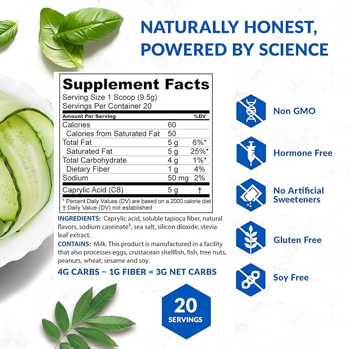 BioTrust Keto Elevate – C8 MCT Oil Powder – Ketogenic MCT Coffee Creamer, Keto Coffee Creamer – Clean Energy, Mental Focus & Clarity – 100% Caprylic Acid MCT Powder, Non-GMO (Hazelnut, 20 Servings)
