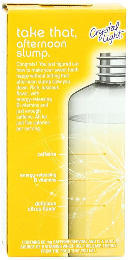 Crystal Light On The Go Energy Citrus, 10 Count (Pack of 12) - Packaging May Vary