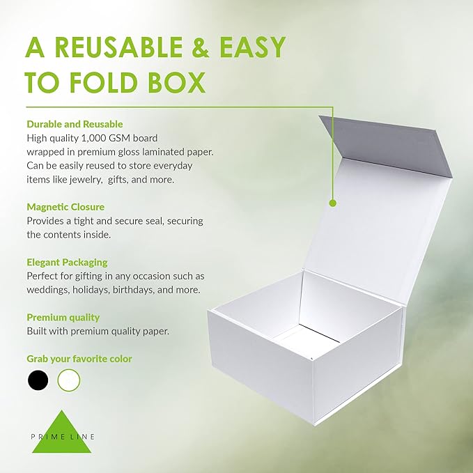Prime Line Packaging Christmas Gift Boxes with Lids for Presents, Holiday Gift Boxes, Large White Gift Box for Small Business, Weddings, Birthdays, Storage, Bulk, 12x12x6, 15 Pack