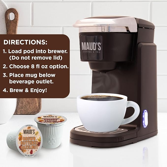 Maud's Fall Flavored Coffee Pods Variety Pack, 42ct, 6 Assorted Flavors, Medium Roast Coffee in Recyclable Single Serve Pods – 100% Arabica Beans, Compatible with Keurig K Cups Maker