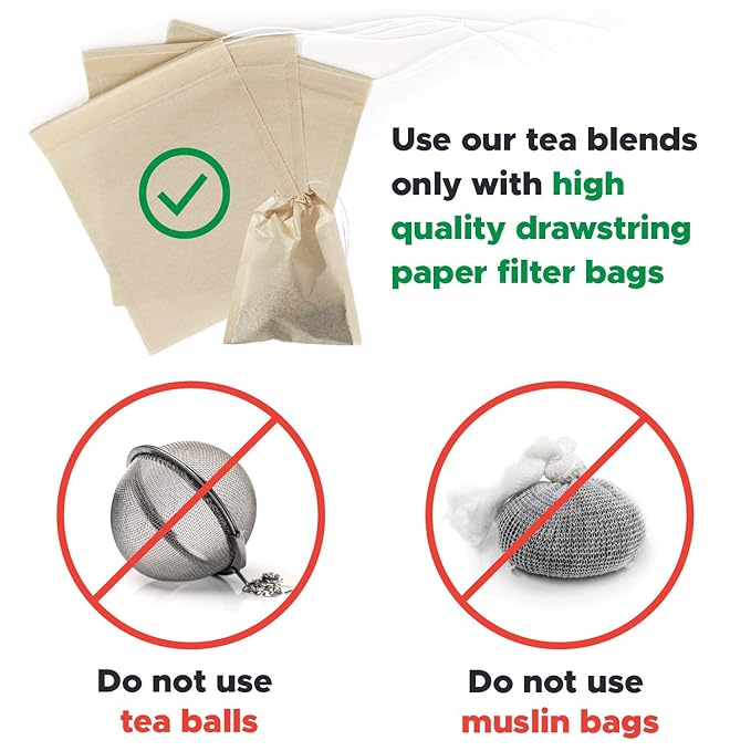 Kombucha.com Certified Organic Loose Leaf Tea - Kombucha Brewing Blends (Black Tea Blend, 8 Ounce, W/ 50 XL FILTER BAGS)