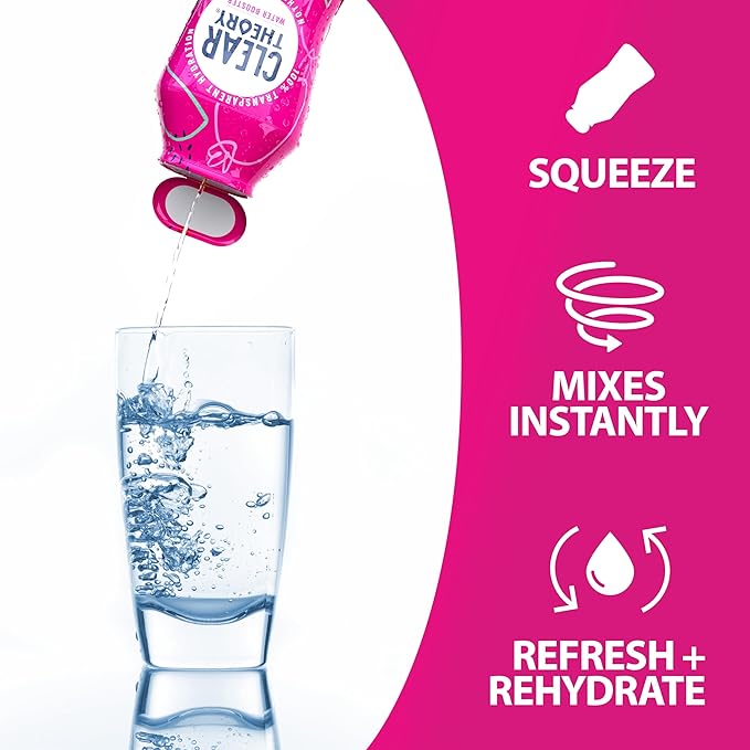 Clear Theory Water Flavoring Drops with Electrolytes – Electrolyte Drink Mix, [Watermelon Berry] Water Enhancer for Kids & Adults, Sugar-Free, Vegan, Gluten-Free, 1-Pack (1.62 fl oz Bottles)