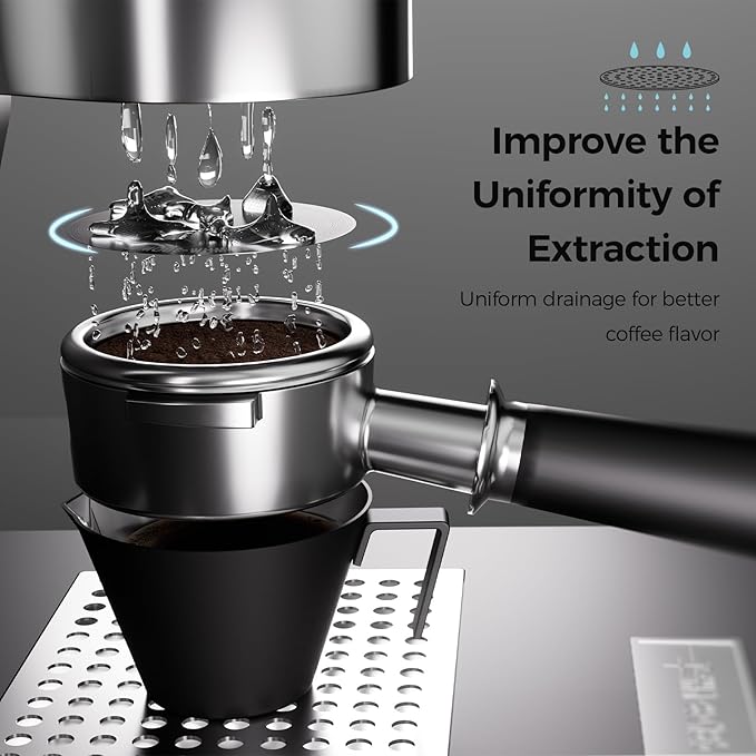 MHW-3BOMBER 58mm Espresso Puck Screen - 0.2mm Ultra Thin Espresso Puck with Round Hole - Reusable Coffee Filter for La Marzocco/Gaggia - Puck Screen 58mm with Titanium Coating FG7049B-OS