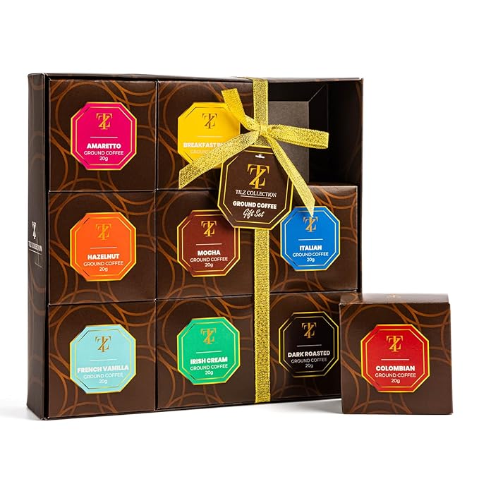 Coffee Gifts - Gourmet Coffee Gift Set |9 Ground Coffee Assortment Gift Set |Coffee Sampler Gift Set, Tasting Kit |Gifts For Coffee Lovers |Ground Coffee Gift Basket |Gifts For Men And Women