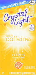 Crystal Light On The Go Citrus Caffeine, 10 Packets (Pack of 4)