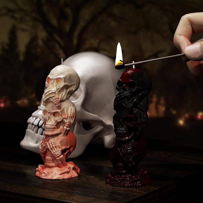 Tower Skull Candle Mold - Skull Resin Casting Mold for Candle Making & Home Decor