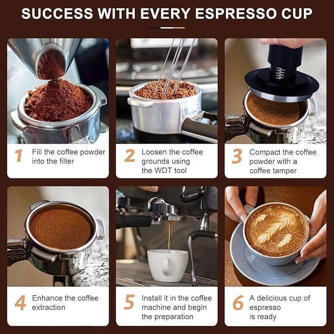 22 PCS Espresso Accessories Kit，53mm Coffee Tamper Set ，Barista Kit - with Frothing Pitcher WDT Tool Stirrer Tamper Mat Coffee Stencils Latte Art Pen