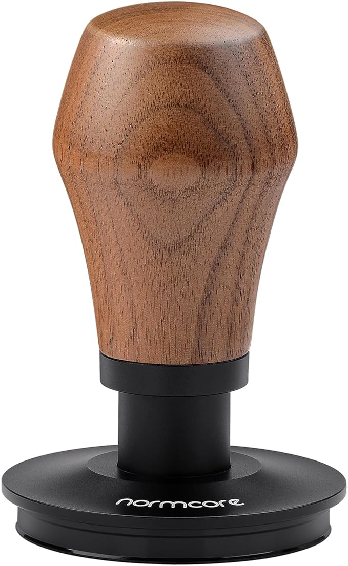 Normcore 53.3mm Coffee Tamper V4.1 with Click Sound Feedback, Fits Breville Sage 54mm Espresso Machines Portafilter, Spring Loaded Tamper with Flat Base, Genuine American Walnut Handle