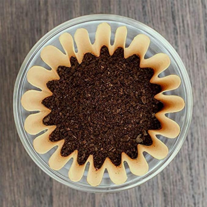Natural Unbleached Brown Biodegradable Extra Large Coffee Filters 10, 12, 13, 14, 15 Cup Basket for Commercial, Home Coffee Maker Extra High Extra Wide, Anti ground, 9.75" Flattened Diameter (500 Pcs)