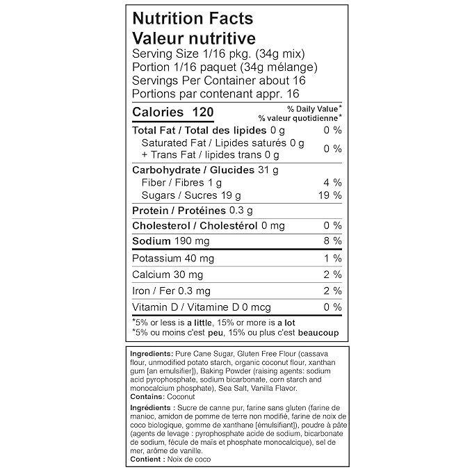 XO Baking Co. Gluten Free Vanilla Cake Gourmet Cake Mix; Non-GMO; Kosher; Rice Free; Soy Free; Dairy Free; Peanut Free; No Preservatives; No Artificial Flavors or Colors 19oz (Pack of 6)