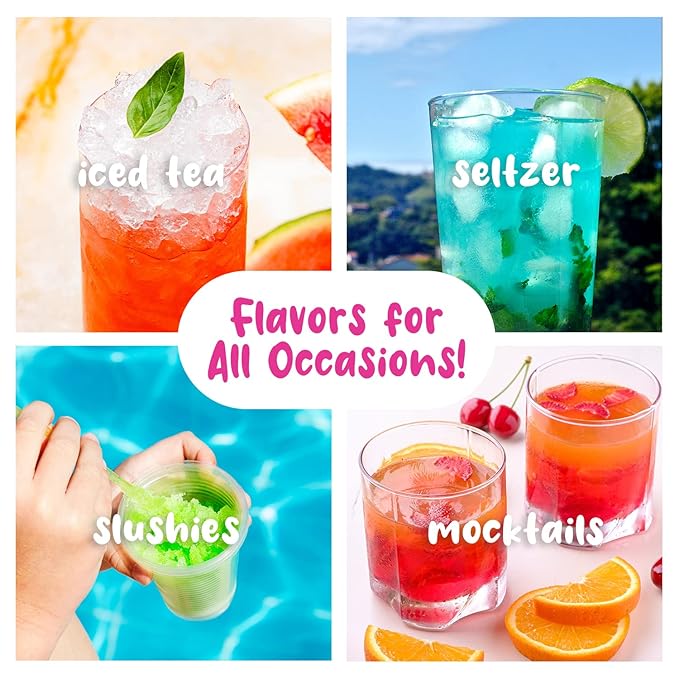 Hawaiian Shaved Ice Syrup Variety Pack - 10 Premium Snow Cone Flavors - Long-Lasting Shaved Ice Flavorings for Home & Business Use - 16oz Bottles