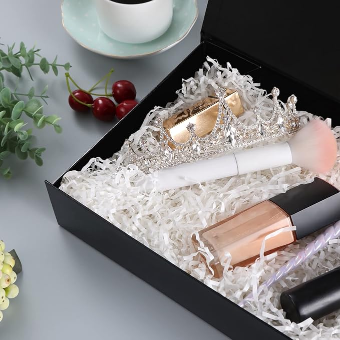 Gift Box Black, 11x7.8x2.3 Inches with Magnetic Closure, Shirt Gift Box with Lid