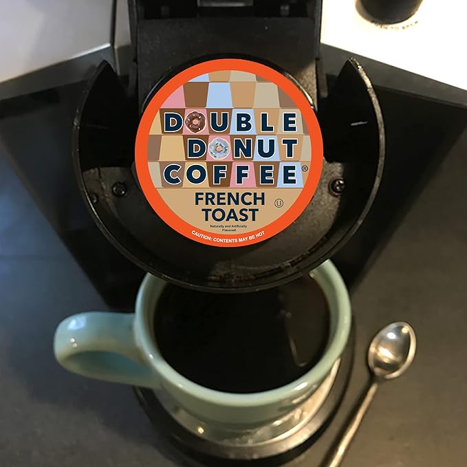 Double Donut Coffee French Toast Flavored Coffee in Single Serve Pods, French Toast Flavor for the Keurig K Cups Brewer, 48 Count