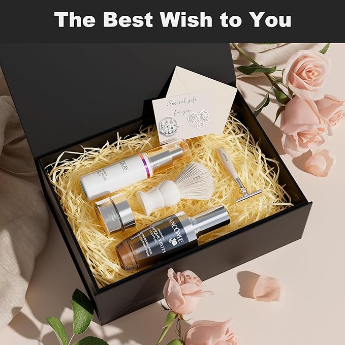 Large Black Gift Box with Lid: 2 Pack 13.5×10×5 Inches - Strong Magnetic Closure for Christmas Wedding Birthday Gifts – Perfect for Couples Friends Family