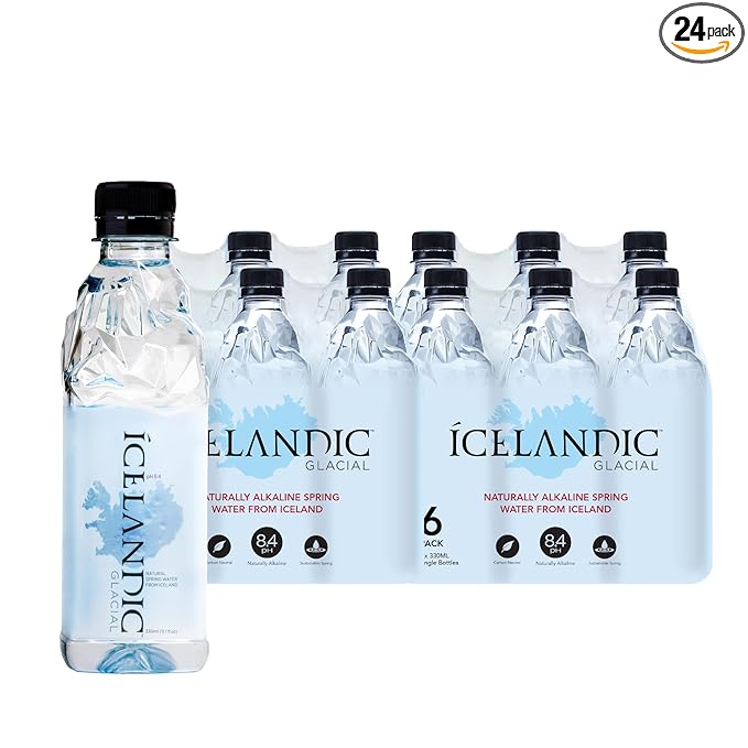 Icelandic Glacial Natural Spring Water, Unflavored, 330 ml / 11.1 Fl Oz (Pack of 24)