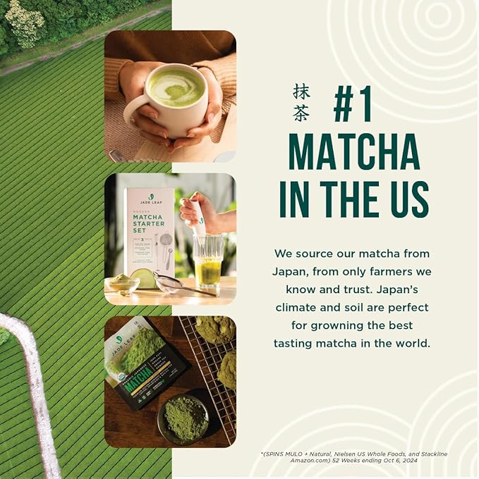 Jade Leaf Matcha Organic Premium Ceremonial Grade Matcha Green Tea Powder - Japanese - Culinary, Ingredient, Ceremonial Barista Teahouse, Latte, Collagen, 1.06 Ounce (Pack of 1), Ceremonial Teahouse Tin