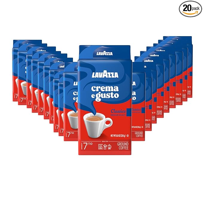 Lavazza Italian "Crema e Gusto" Ground Espresso (1 case = 20 x 8.8 oz bricks)