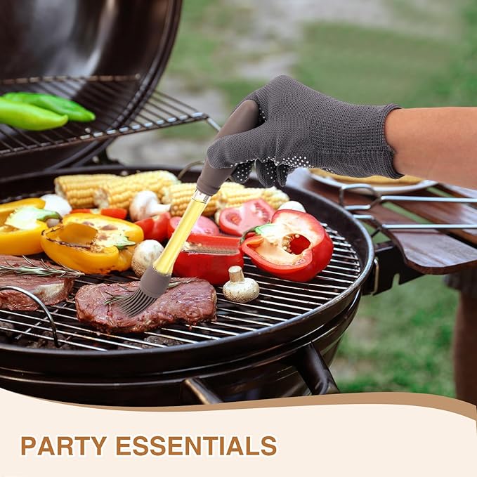 8 Pcs Silicone Brush Cooking Set, Heat Pastry Basting Brush for Home Outdoor Use Cooking BBQ Barbecue Baking