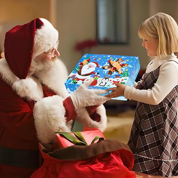 24 PCS Christmas Cookie Boxes for Gift Giving-Christmas Food Containers Cookie Tins, Christmas Tins Treat Boxes with Windows, Holiday Bakery Box for Pastries