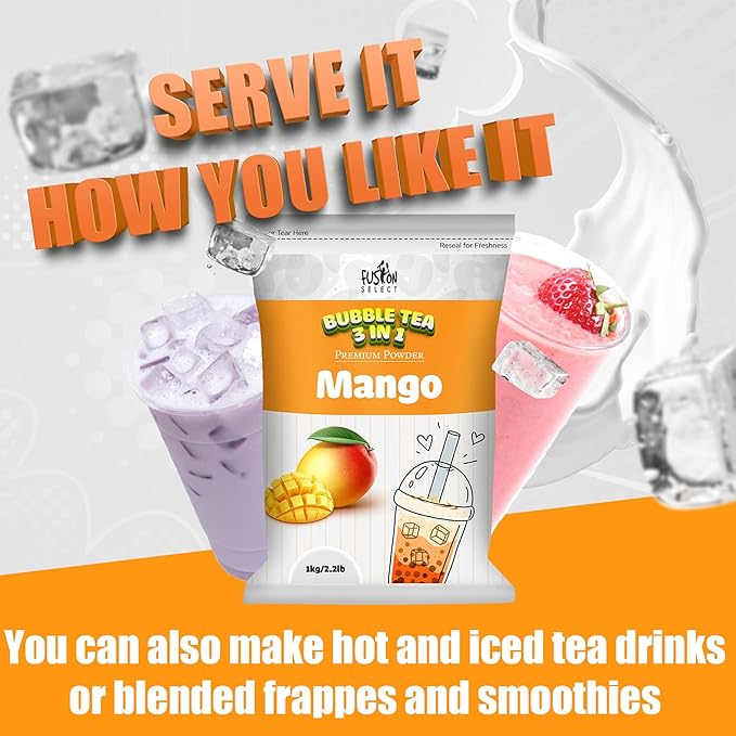 Fusion Select 2.2lb Tea Powder Strawberry Flavored-3-in-1 Drink Powder with Cream & Sugar - Instant Pre-Mixed Beverage for Hot or Cold Blends or Yummy Frappes (Strawberry)