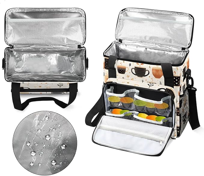Coffee Maker Travel Bag Compatible with Keurig K-Mini or K-Mini Plus, Single Serve Coffee Brewer Carrying Case with Multiple Pockets for K-Cup Pods, Storage Bag With Shoulder Strap(Bag Only)