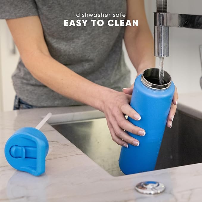 Simple Modern Water Bottle with Straw Lid | Vacuum Insulated Stainless Steel Metal | Reusable Leak Proof BPA-Free Cup for School | Summit Collection | 22oz, Black and White Checkmate